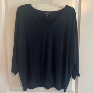 Eileen Fisher Large Dark Gray V-Neck Shirt